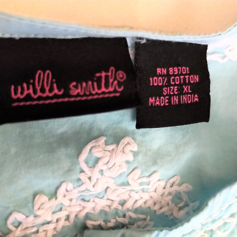 Willi Smith Embroidered Blouse from India L/XL - Picture 5 of 6